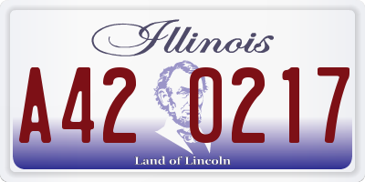 IL license plate A420217