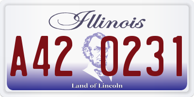 IL license plate A420231