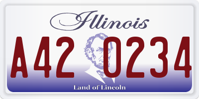 IL license plate A420234