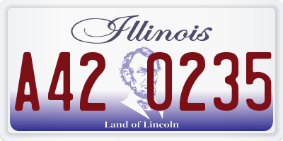 IL license plate A420235