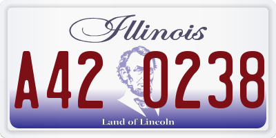 IL license plate A420238
