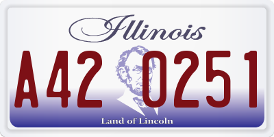 IL license plate A420251