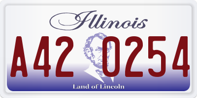 IL license plate A420254