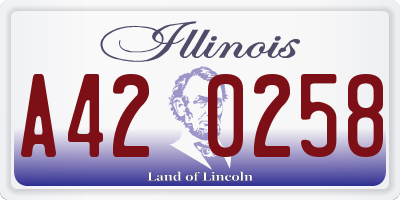 IL license plate A420258