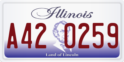 IL license plate A420259