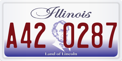 IL license plate A420287