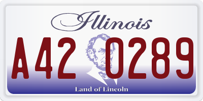 IL license plate A420289