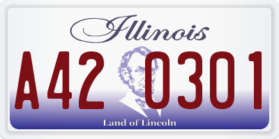 IL license plate A420301
