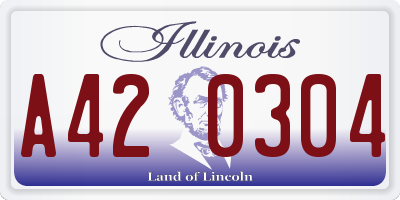 IL license plate A420304