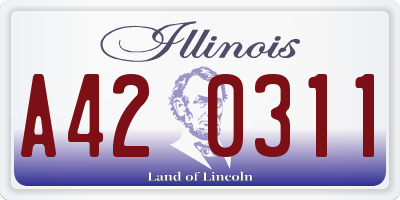 IL license plate A420311