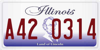 IL license plate A420314
