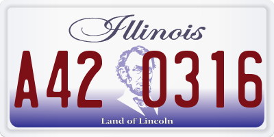 IL license plate A420316