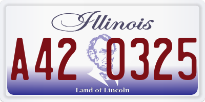 IL license plate A420325