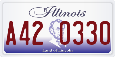 IL license plate A420330