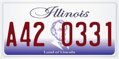 IL license plate A420331