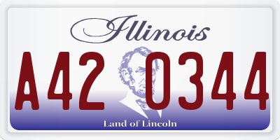 IL license plate A420344