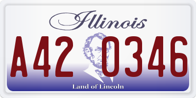 IL license plate A420346