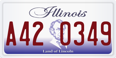 IL license plate A420349