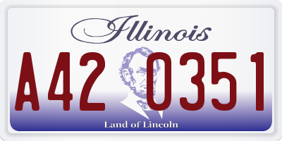 IL license plate A420351