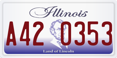 IL license plate A420353