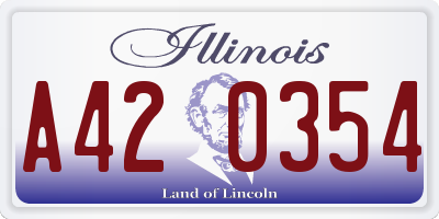 IL license plate A420354