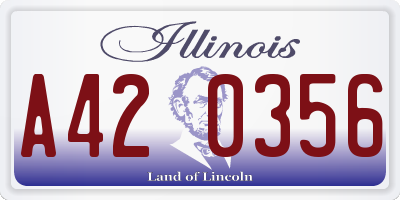IL license plate A420356
