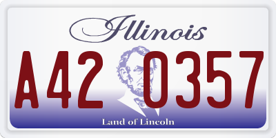 IL license plate A420357