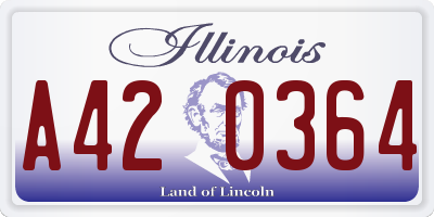 IL license plate A420364