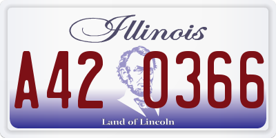 IL license plate A420366