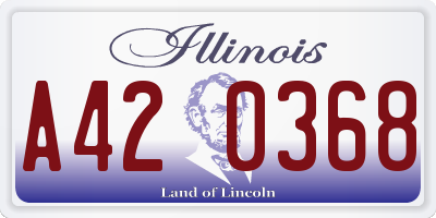 IL license plate A420368
