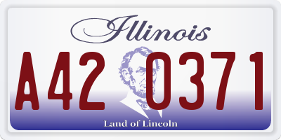 IL license plate A420371