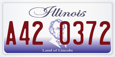 IL license plate A420372