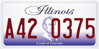 IL license plate A420375