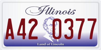 IL license plate A420377