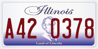 IL license plate A420378