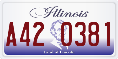 IL license plate A420381