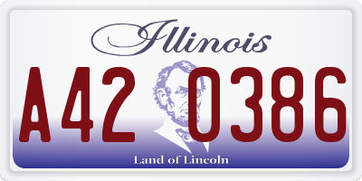 IL license plate A420386