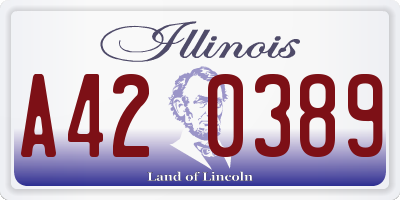 IL license plate A420389