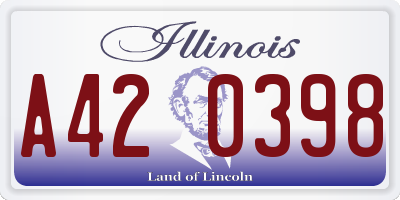 IL license plate A420398