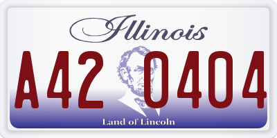 IL license plate A420404