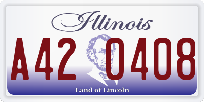 IL license plate A420408