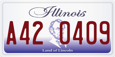 IL license plate A420409