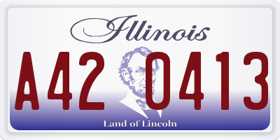 IL license plate A420413