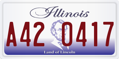 IL license plate A420417