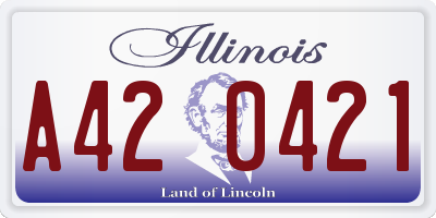 IL license plate A420421