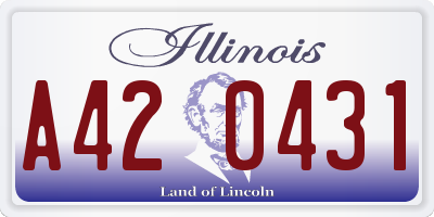 IL license plate A420431