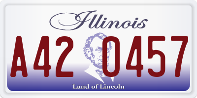 IL license plate A420457