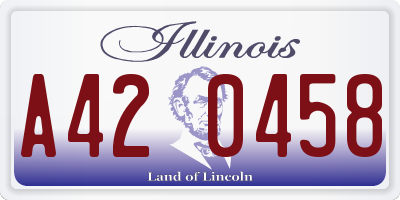 IL license plate A420458