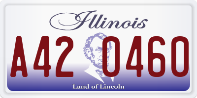 IL license plate A420460