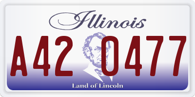 IL license plate A420477